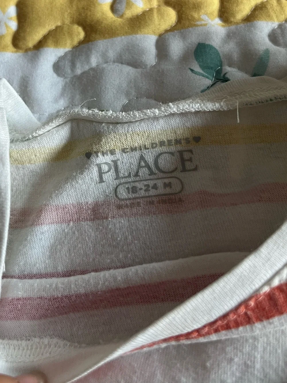 LIKE NEW 🌈 The Children's Place Rainbow Stripe Long Sleeve Dress 18-24 mo - Picture 5 of 5